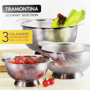 Tramontina 3-pc. Gourmet Stainless Steel Nesting Colander Set